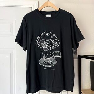 GOOM black bunny rabbit graphic cotton crew neck short sleeve unisex tee t-shirt